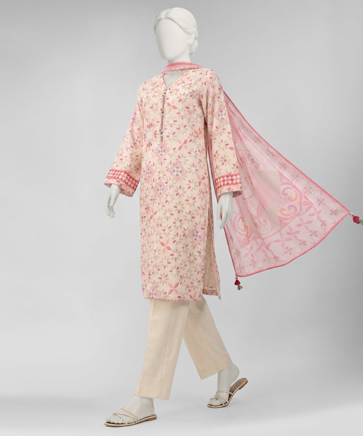 Lawn Multicolor Unstitched Suit - J. Junaid Jamshed