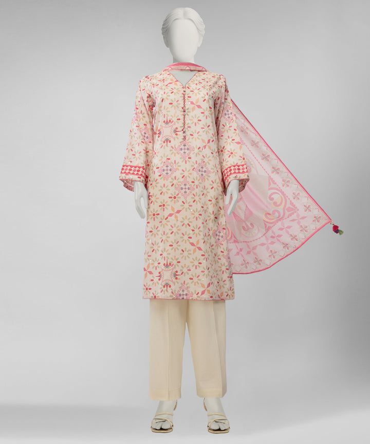 Lawn Multicolor Unstitched Suit - J. Junaid Jamshed