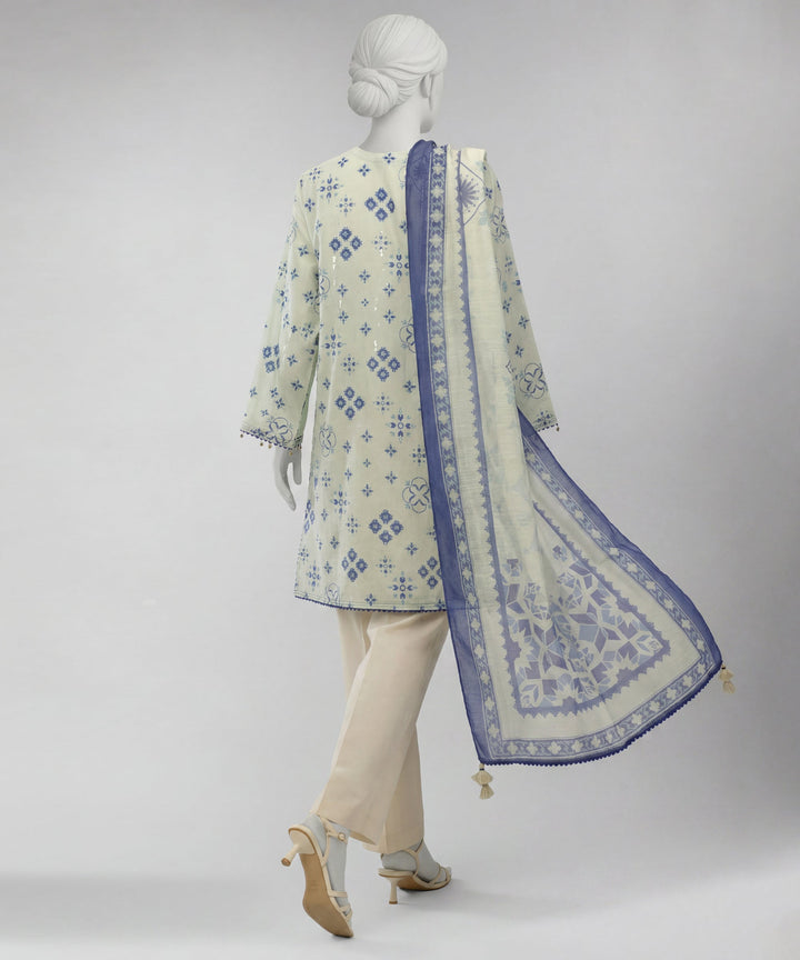 Lawn Multicolor Unstitched Suit - J. Junaid Jamshed