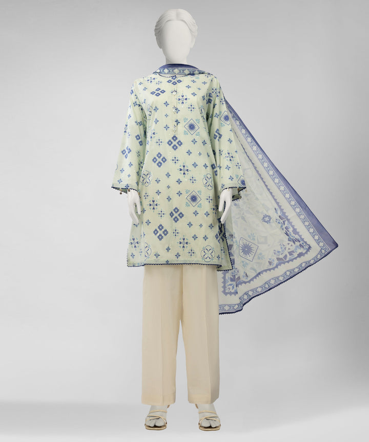 Lawn Multicolor Unstitched Suit - J. Junaid Jamshed