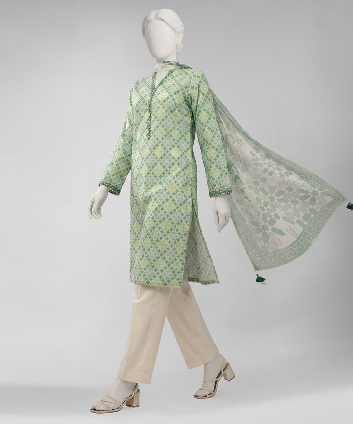 Lawn Multicolor Unstitched Suit - J. Junaid Jamshed