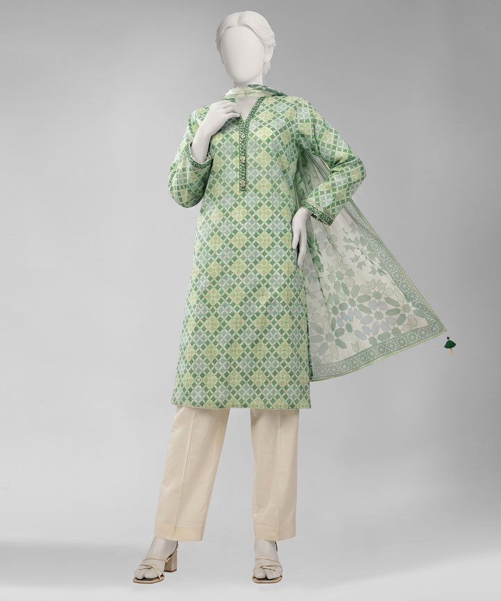 Lawn Multicolor Unstitched Suit - J. Junaid Jamshed