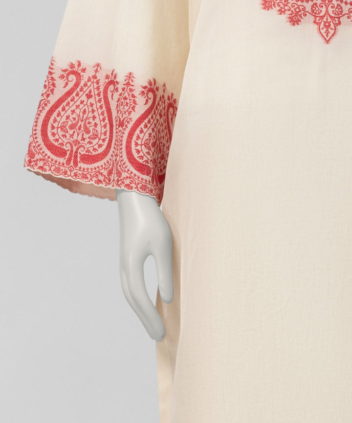 Jacquard Cream Unstitched Suit - J. Junaid Jamshed