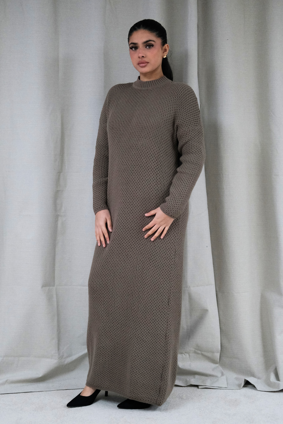 Alma Mocha Knit Dress