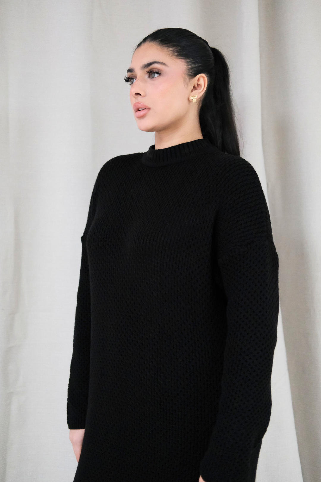 Alma Black Knit Dress
