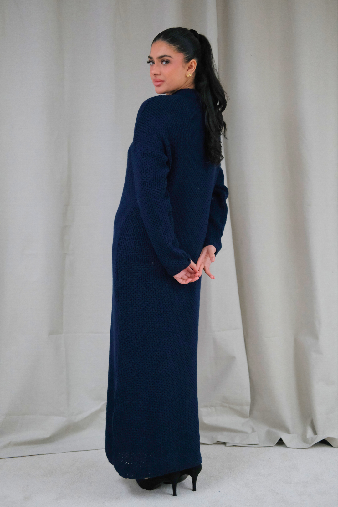 Alma Navy Knit Dress