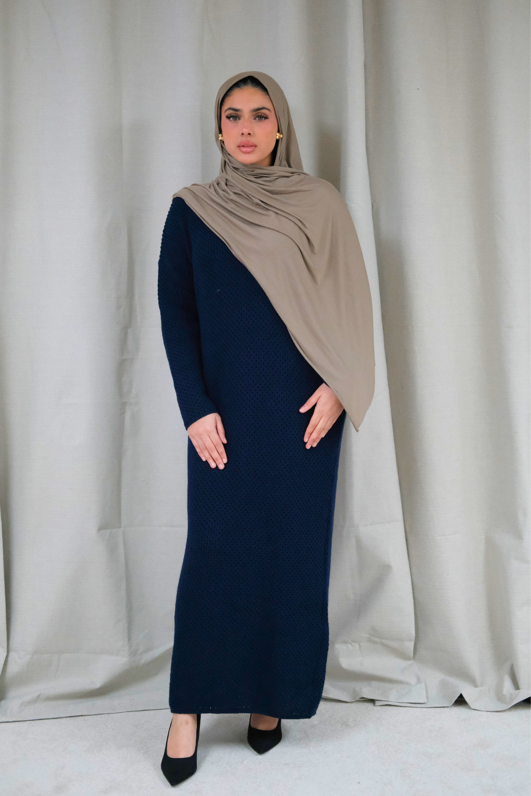 Alma Navy Knit Dress