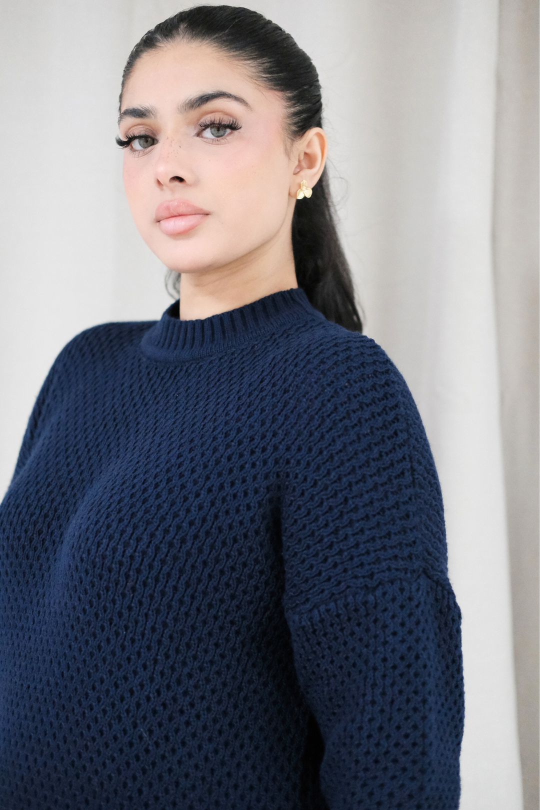 Alma Navy Knit Dress