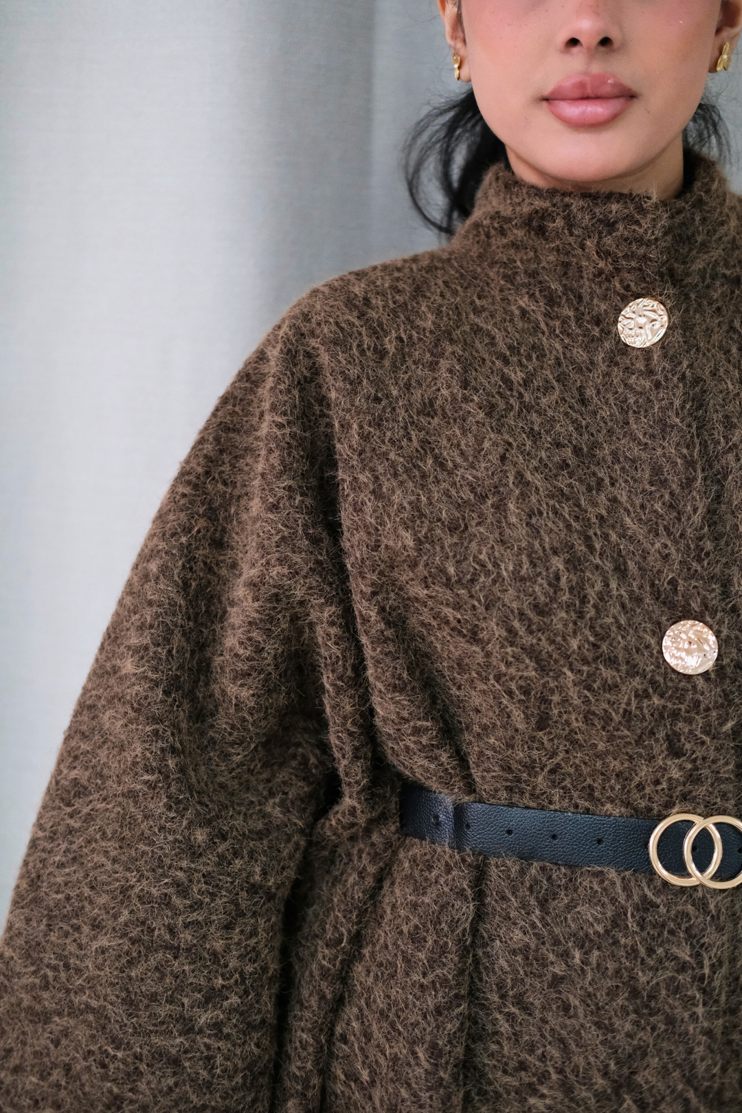 The Alara Brown Belted Cape