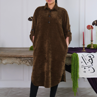 Soft Cord Brown Midi