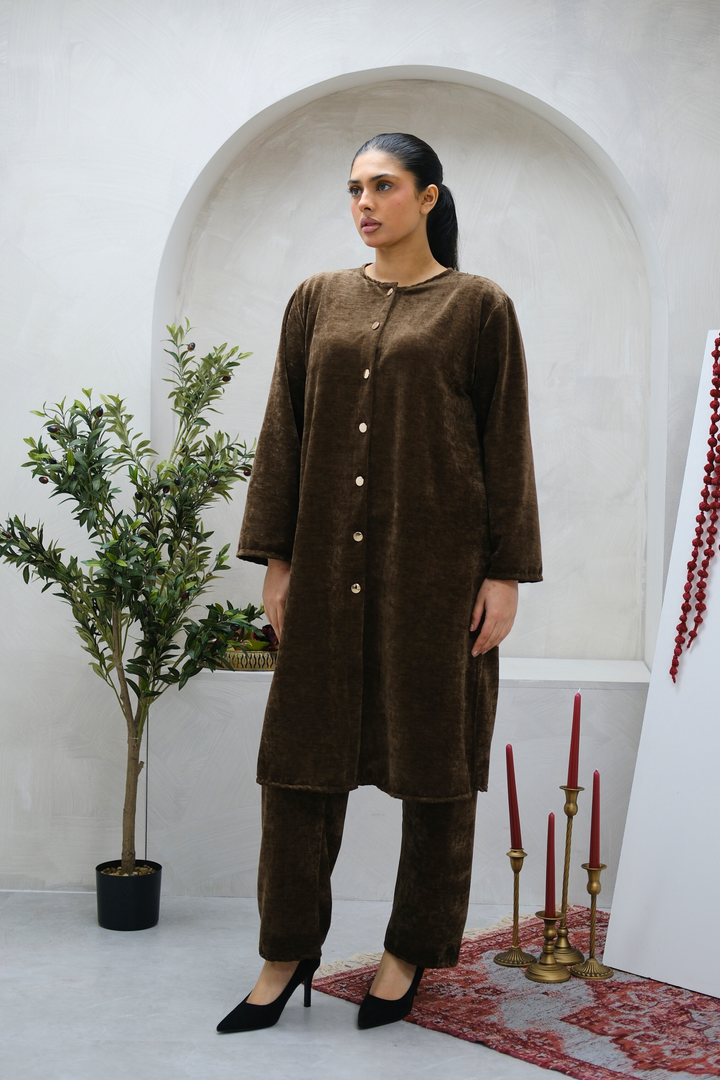 Lume Buttoned Brown Co-Ord