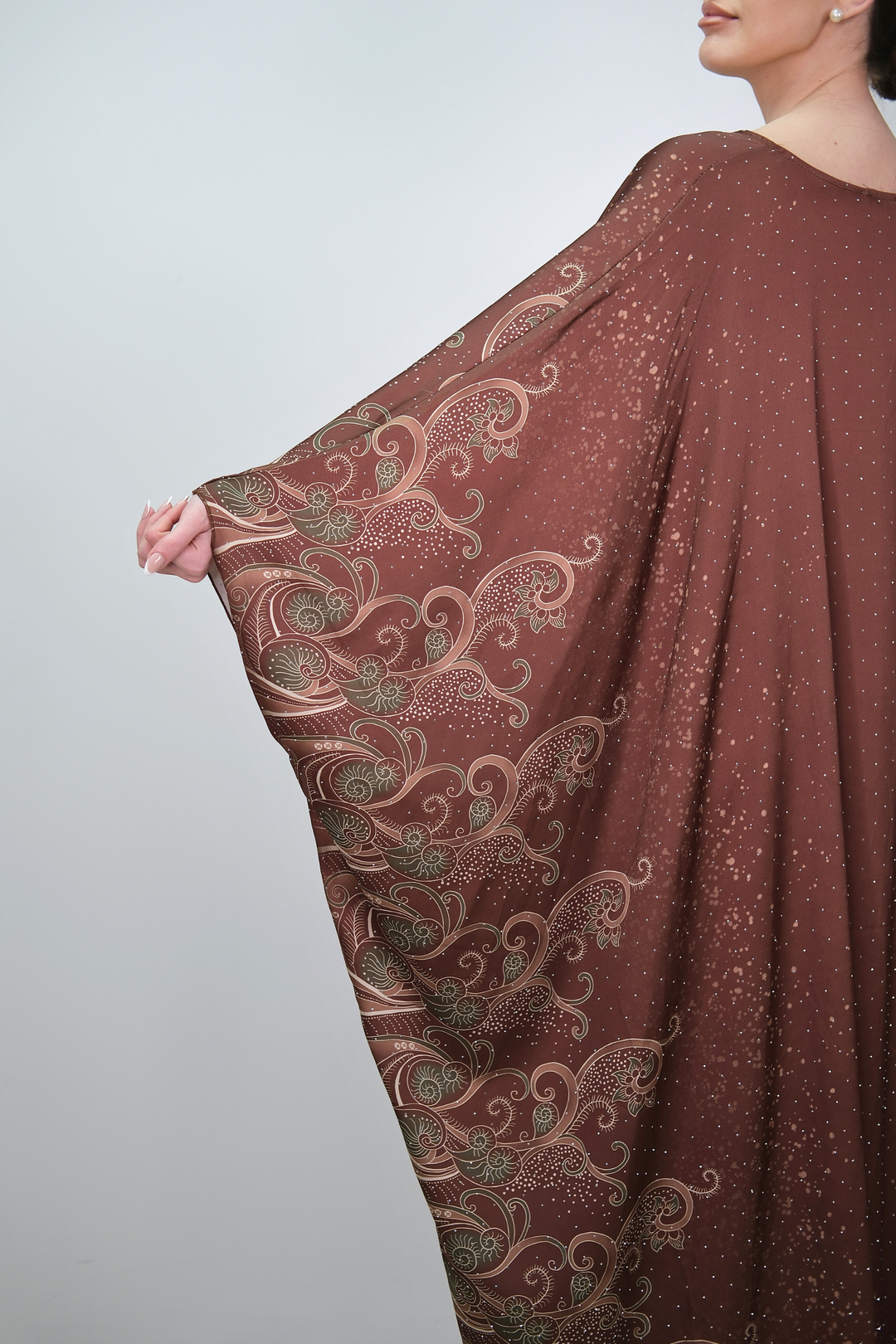 Raya Brown Printed Kaftan
