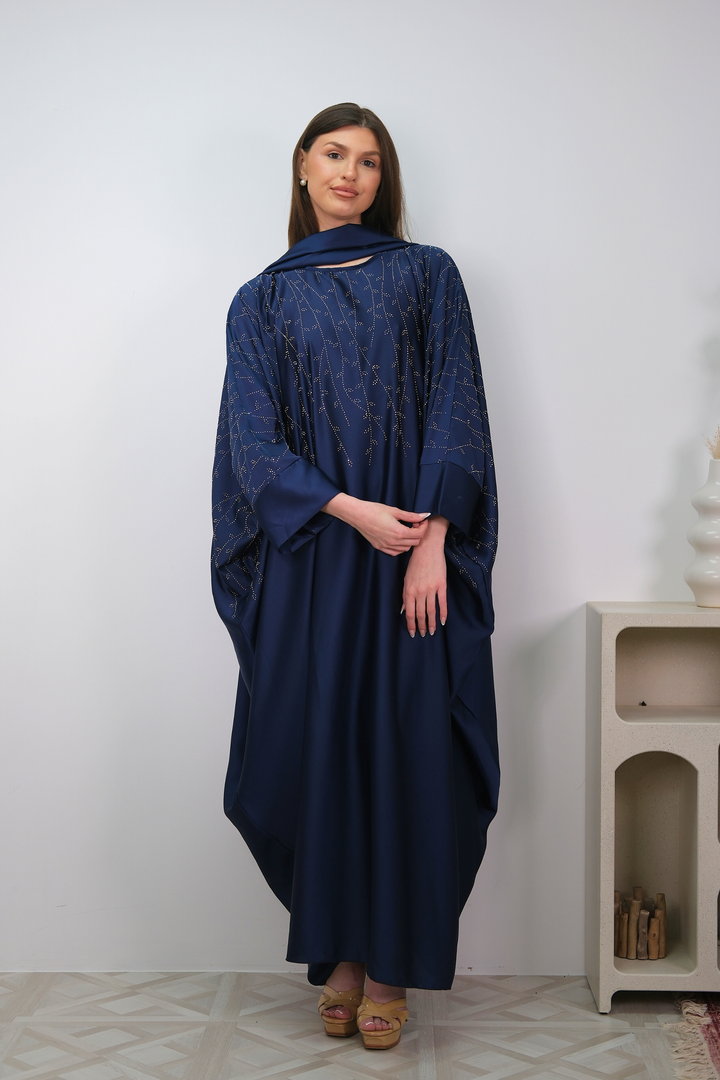 Noor Navy Shimmer Kaftan