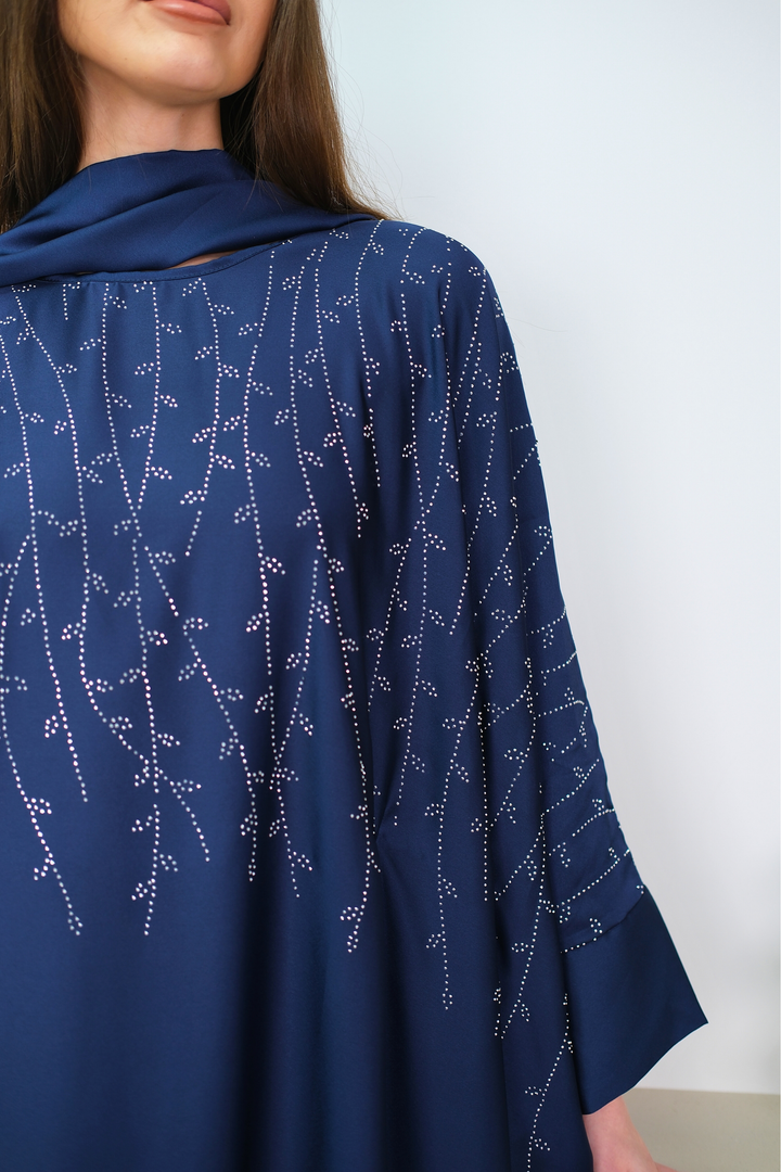 Noor Navy Shimmer Kaftan