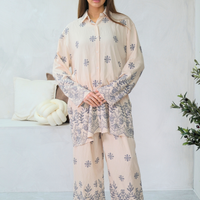 Indigo Fleur Cream Co-Ord