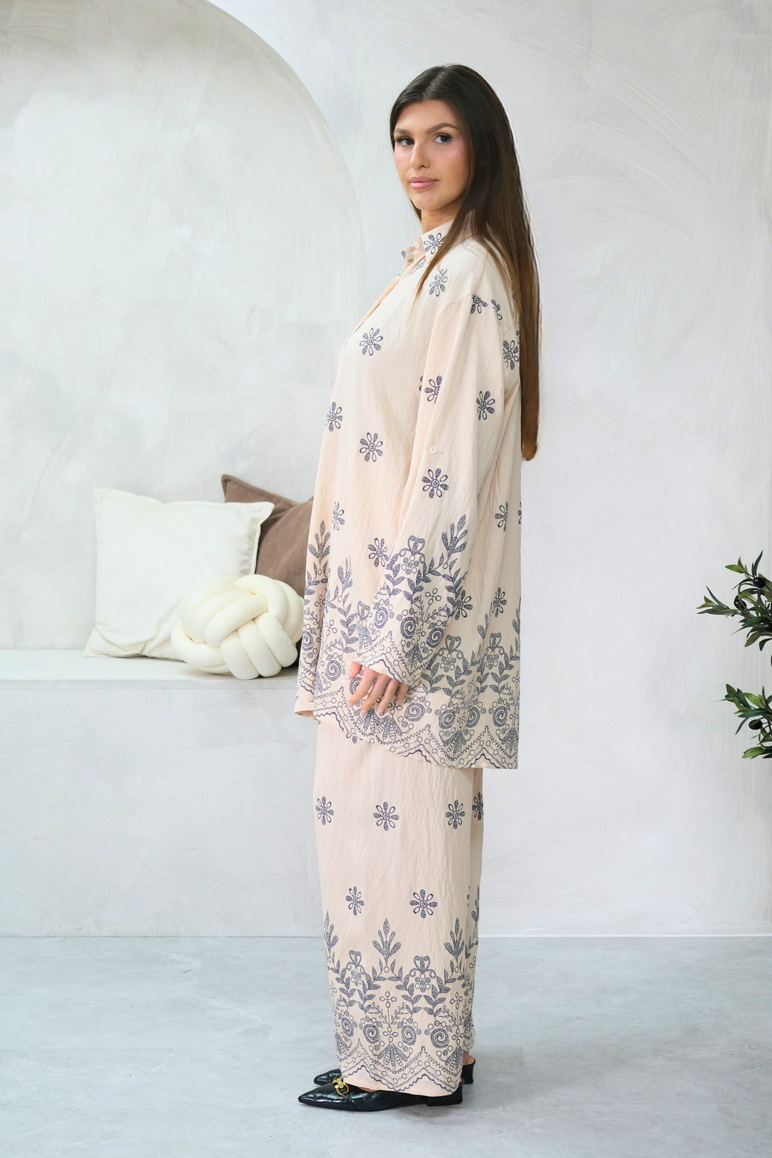 Indigo Fleur Cream Co-Ord