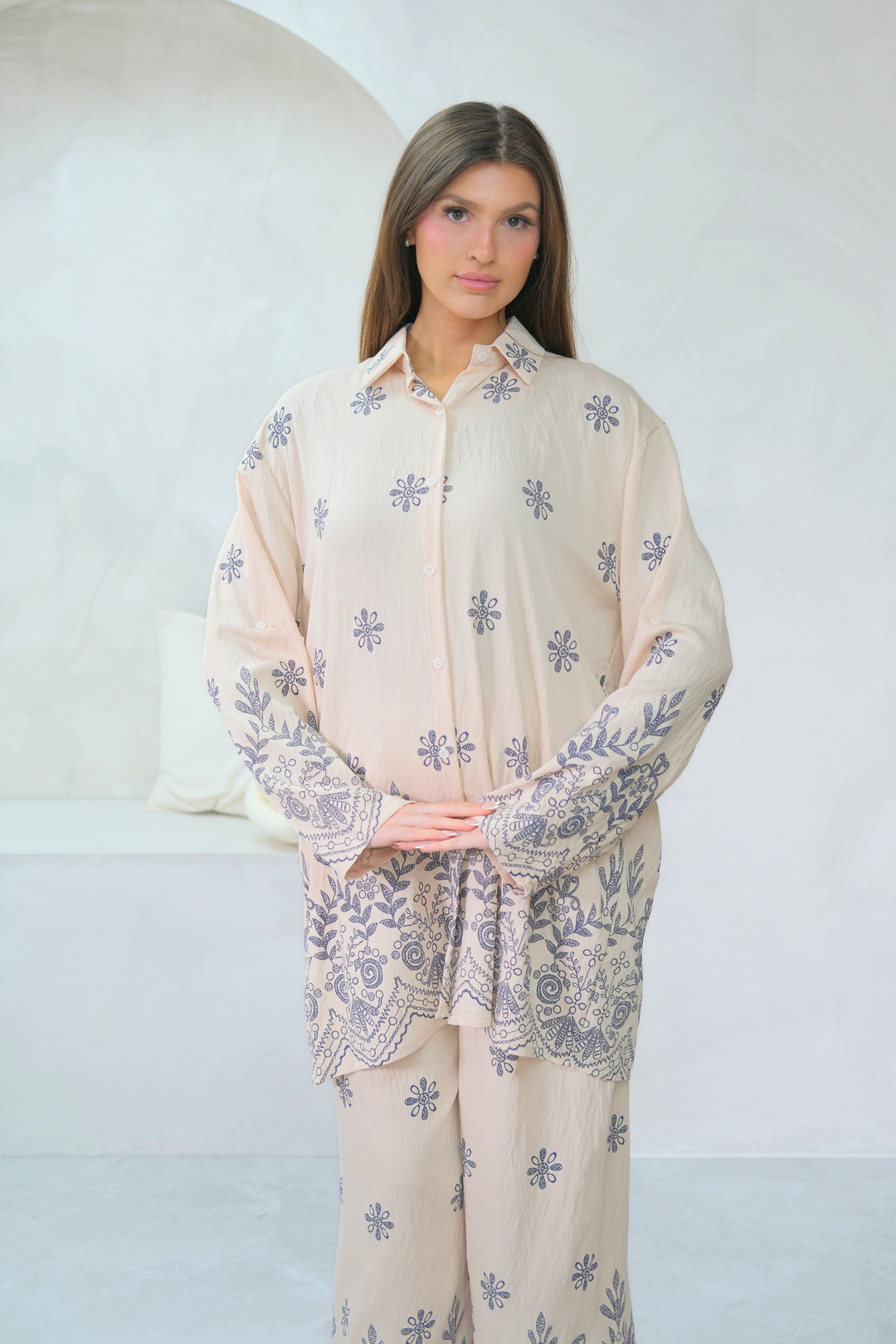 Indigo Fleur Cream Co-Ord