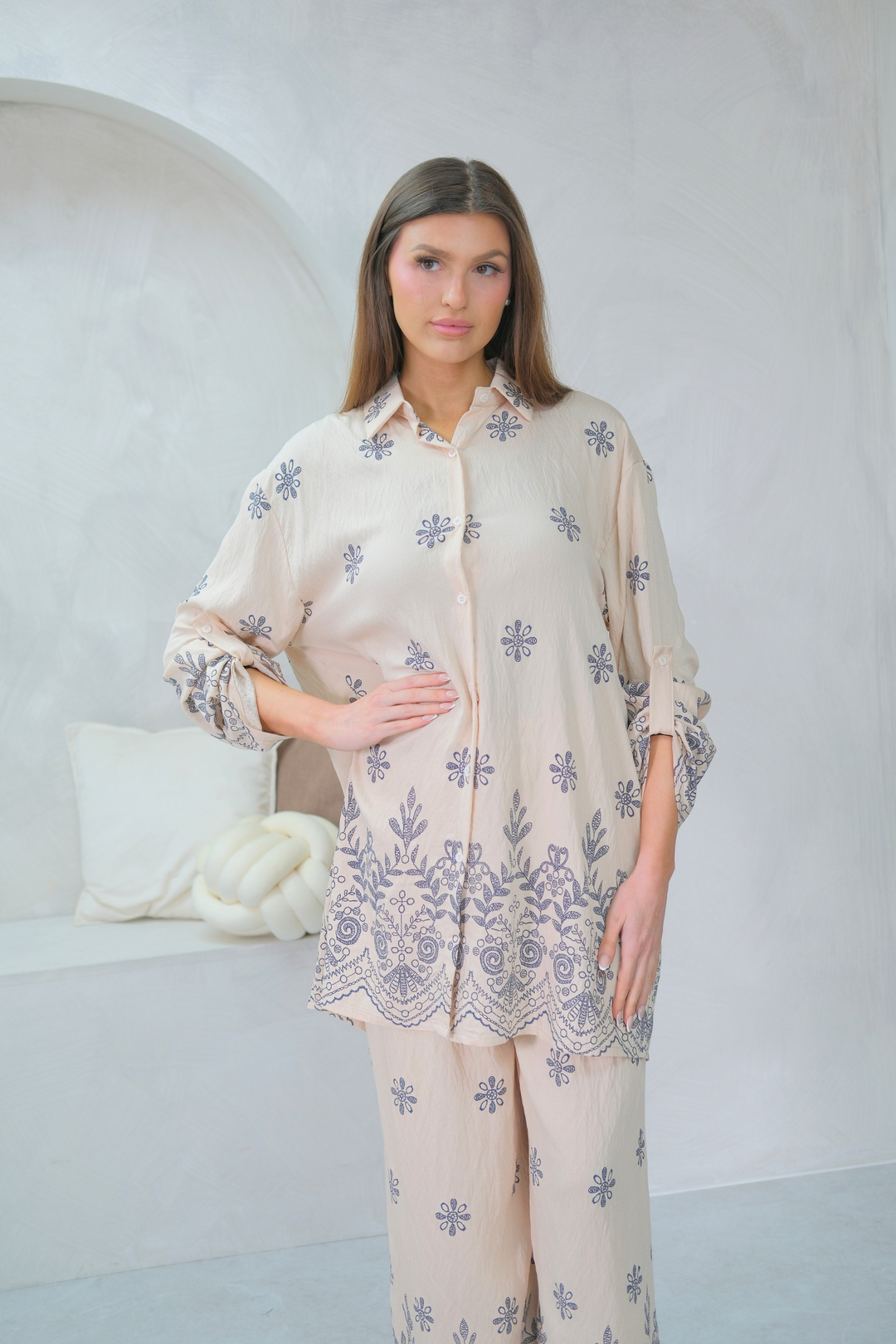 Indigo Fleur Cream Co-Ord