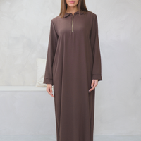 Aura Zip Brown Dress