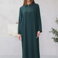 Aura Zip Green Dress