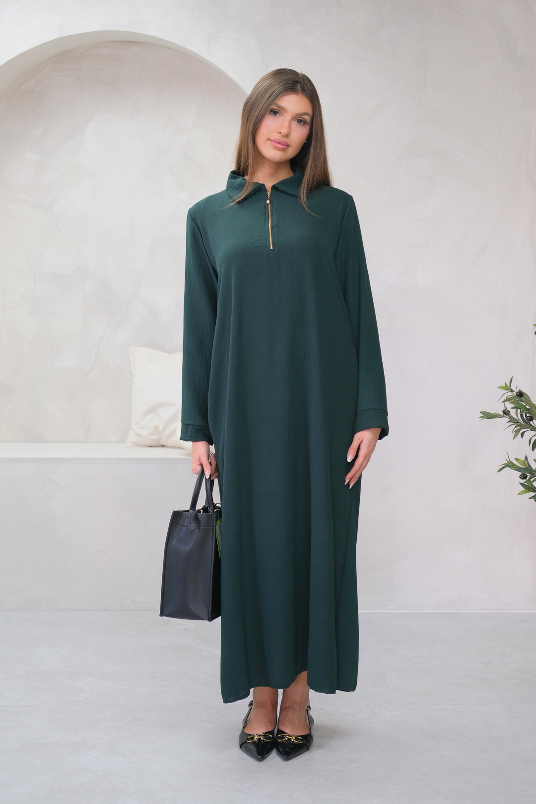 Aura Zip Green Dress