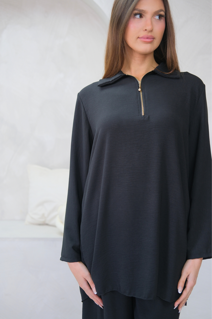 Noir Zip Black Co-ord