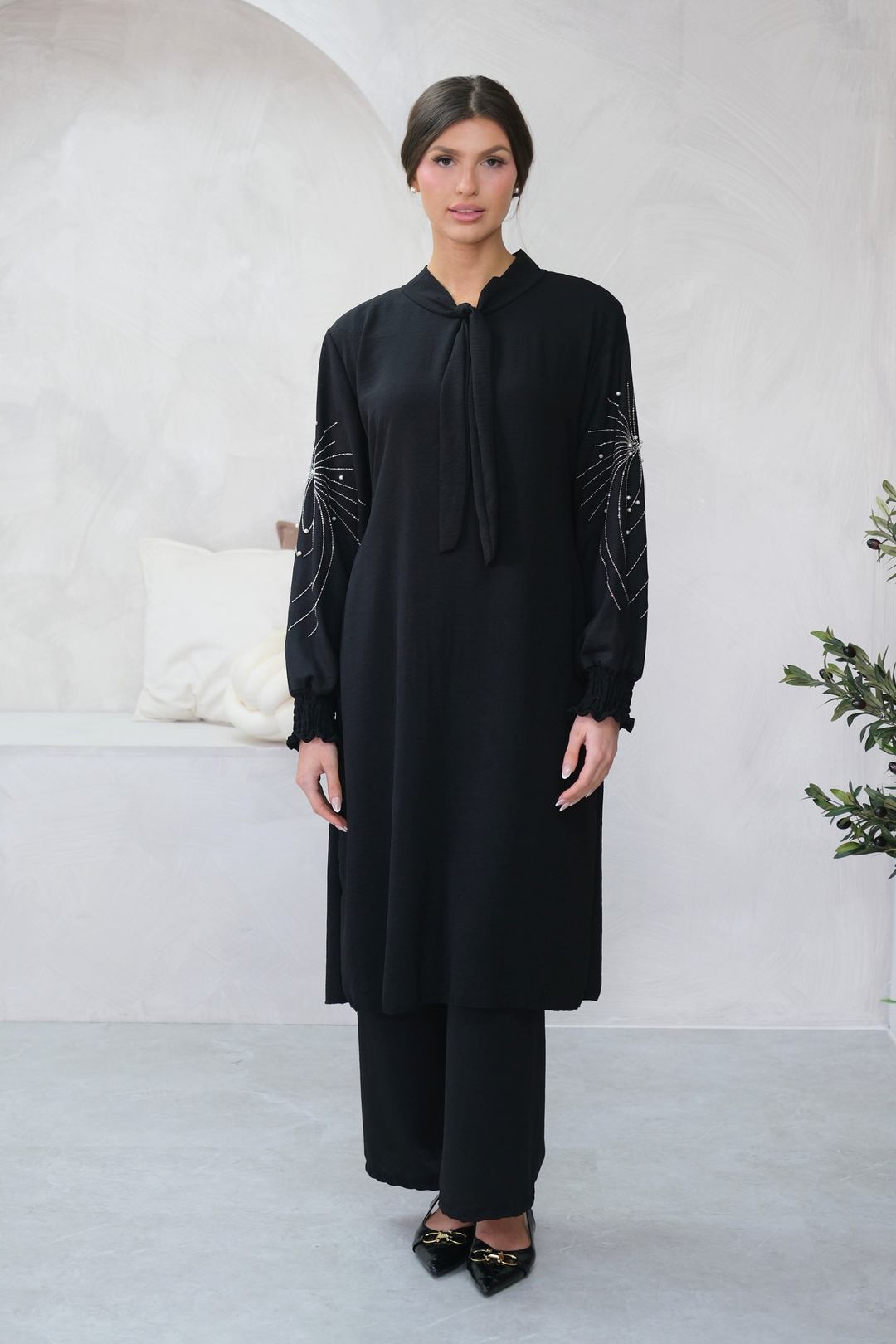 Elan Embellished Black Co-ord