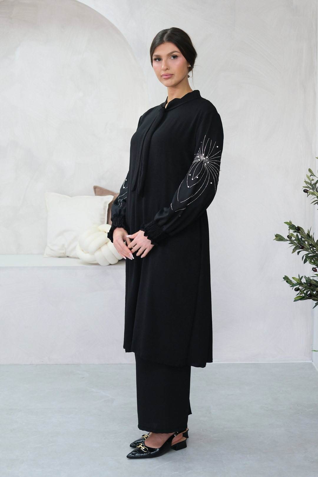 Elan Embellished Black Co-ord