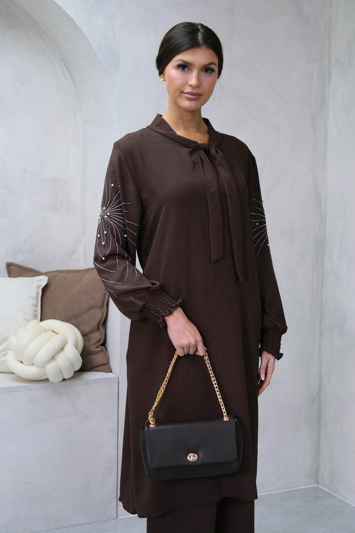 Elan Embellished Brown Co-ord