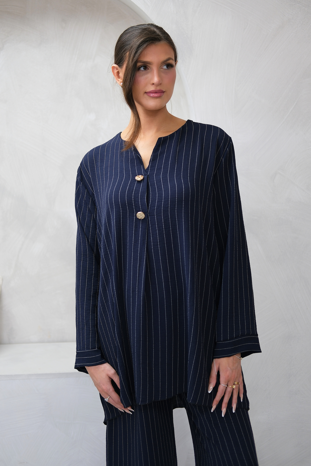 Dark Navy Pinstripe Co-Ord