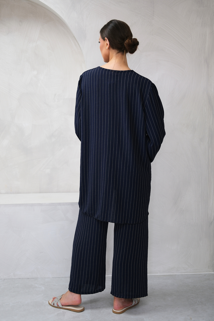 Dark Navy Pinstripe Co-Ord