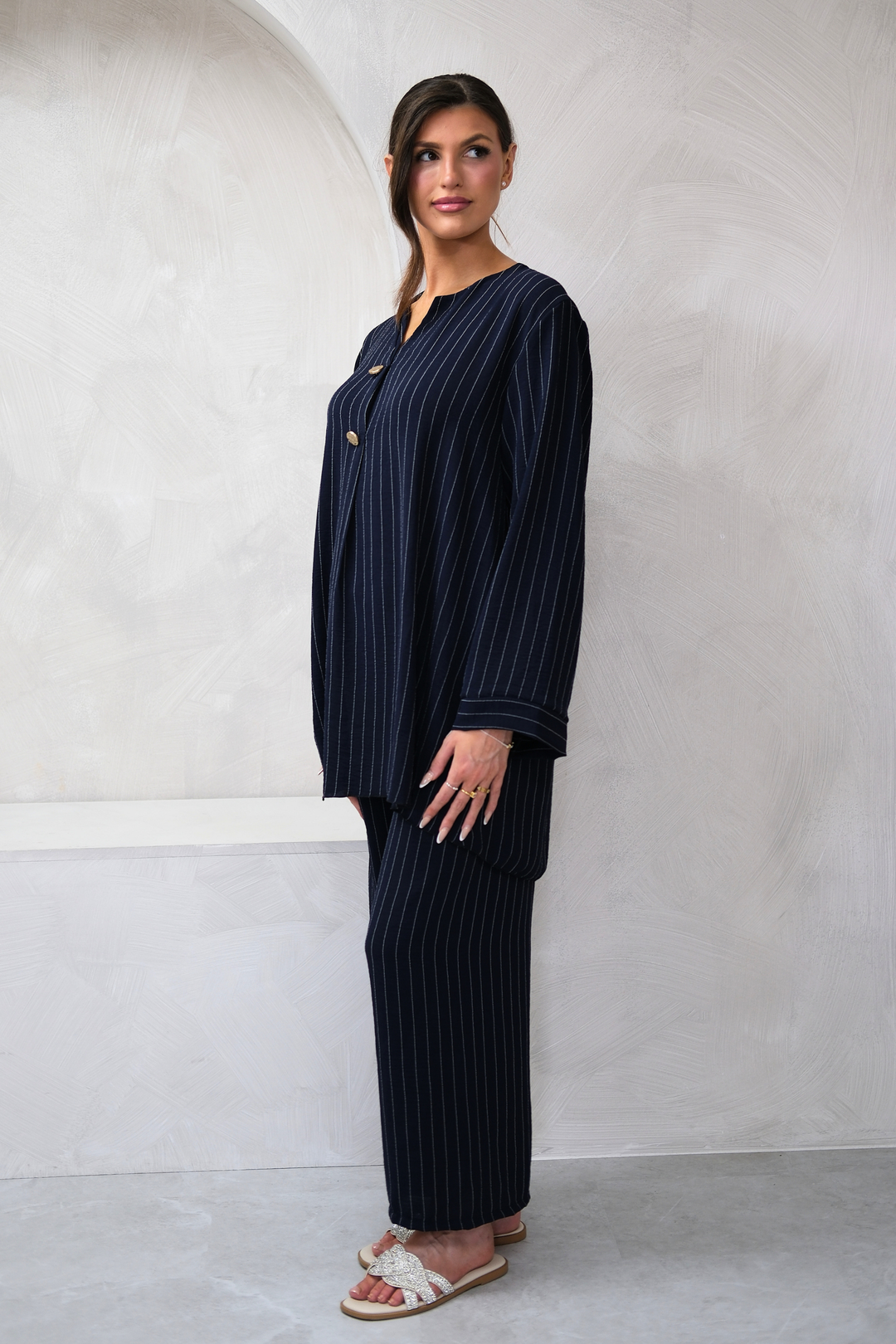 Dark Navy Pinstripe Co-Ord