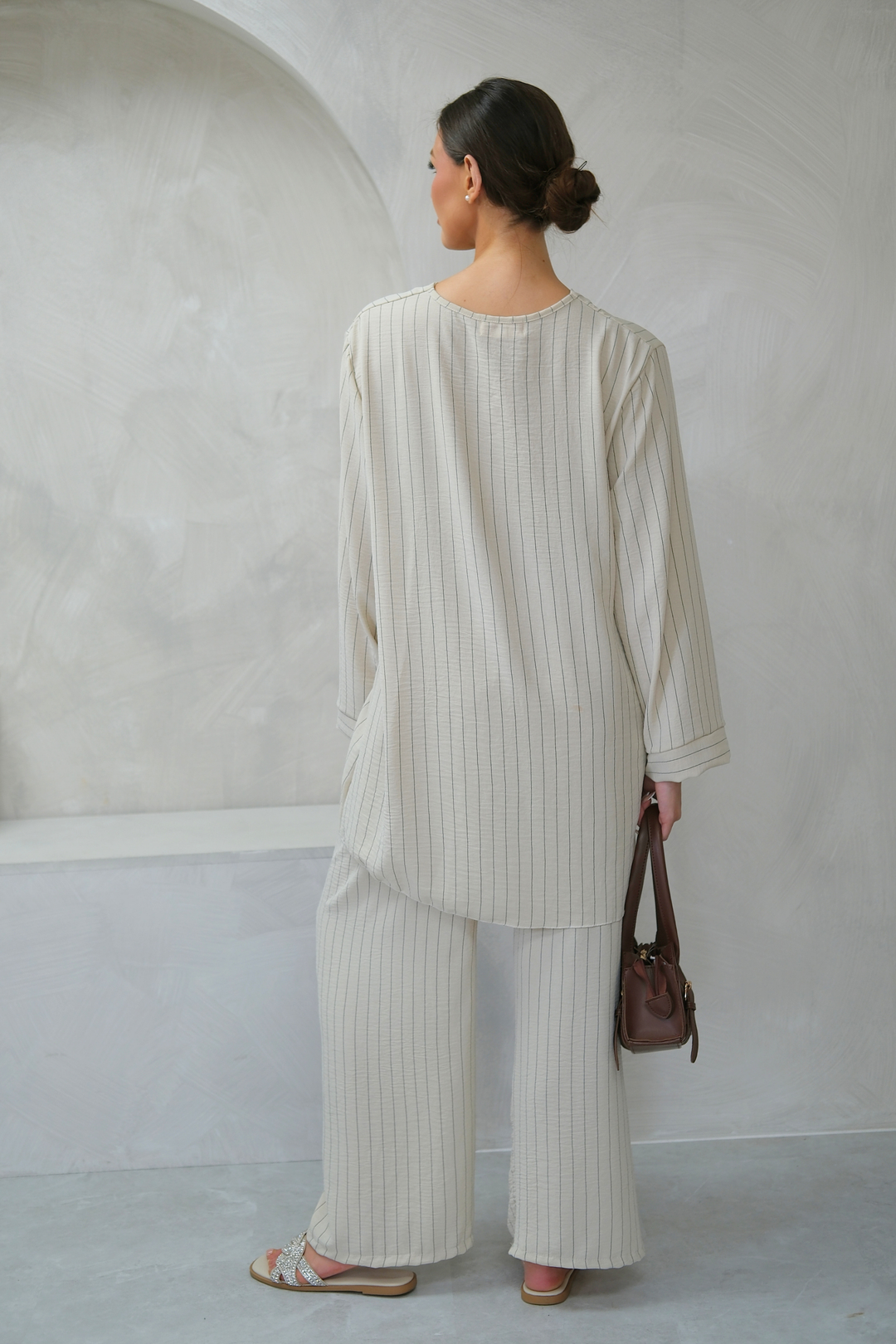 Stone Pinstripe Co-Ord