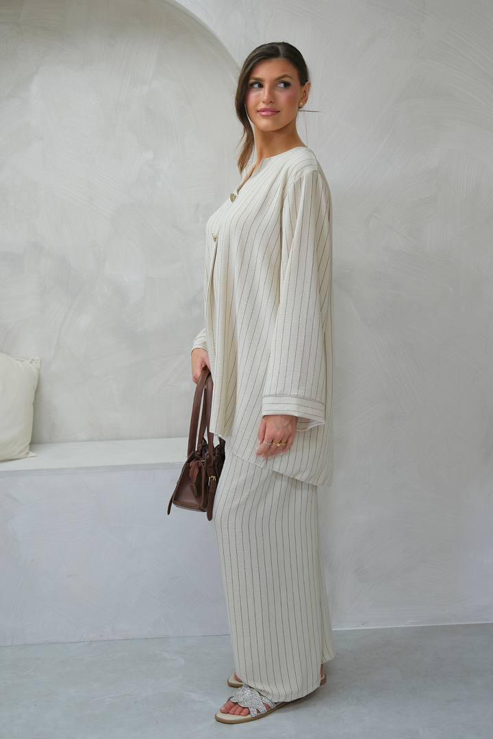 Stone Pinstripe Co-Ord