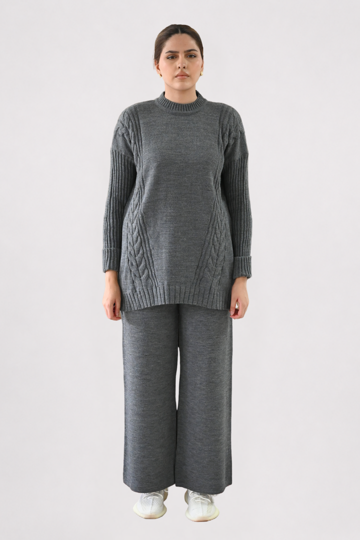 Grey Cable Knit Co-ord