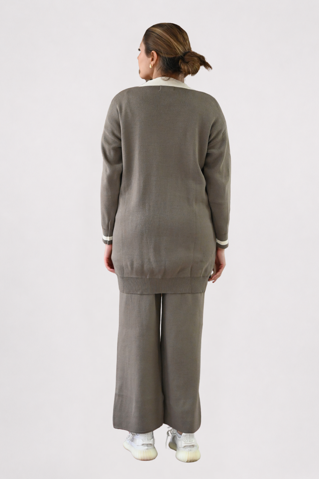 Mocha Contrast Trim Knit Co-ord