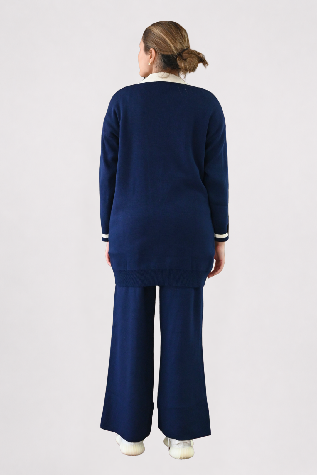Navy Contrast Trim Knit Co-ord