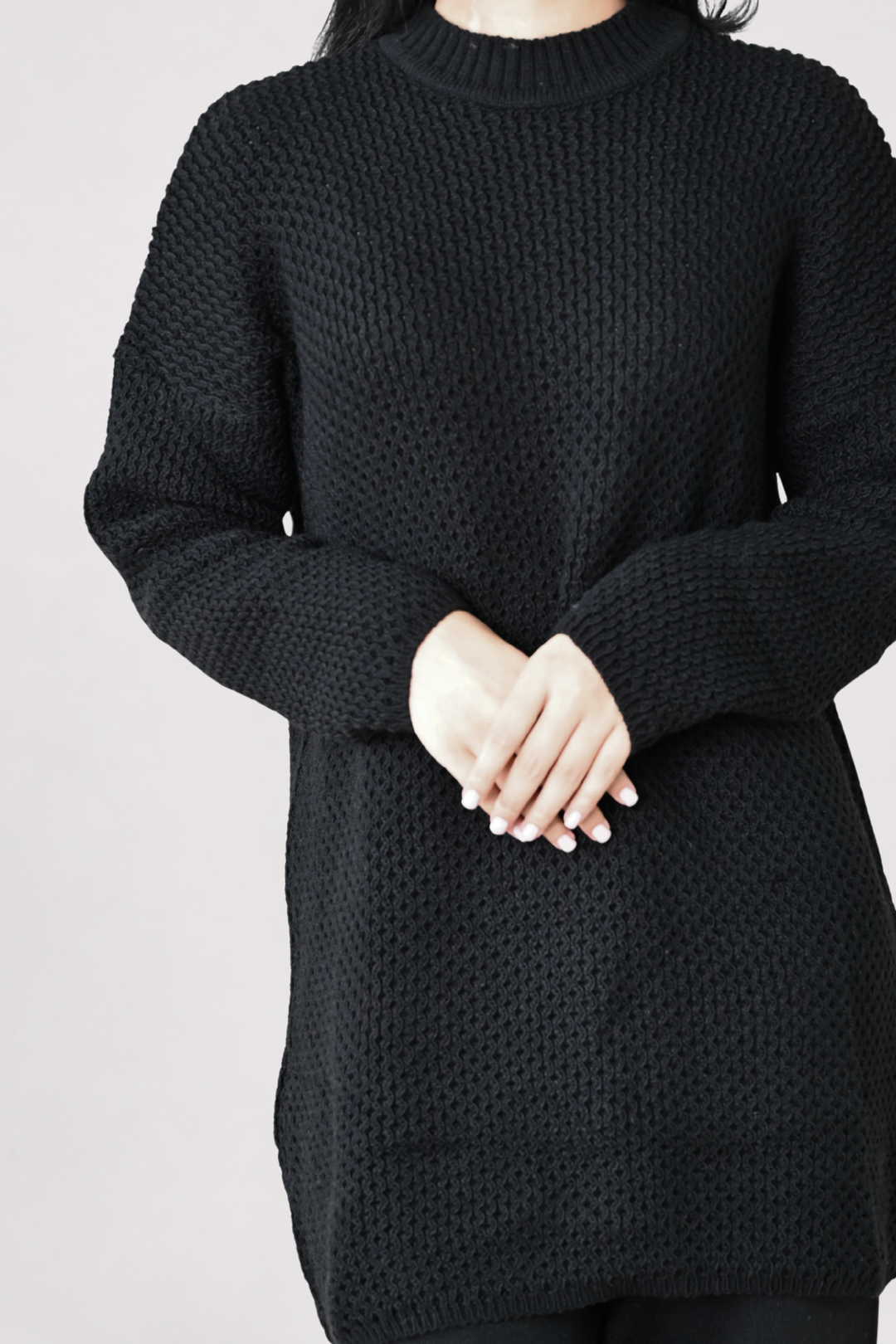 Black Textured Knit Co-Ord
