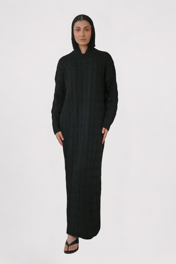 Black Cable Knit Dress