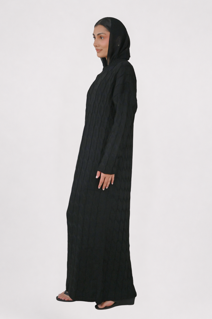 Black Cable Knit Dress