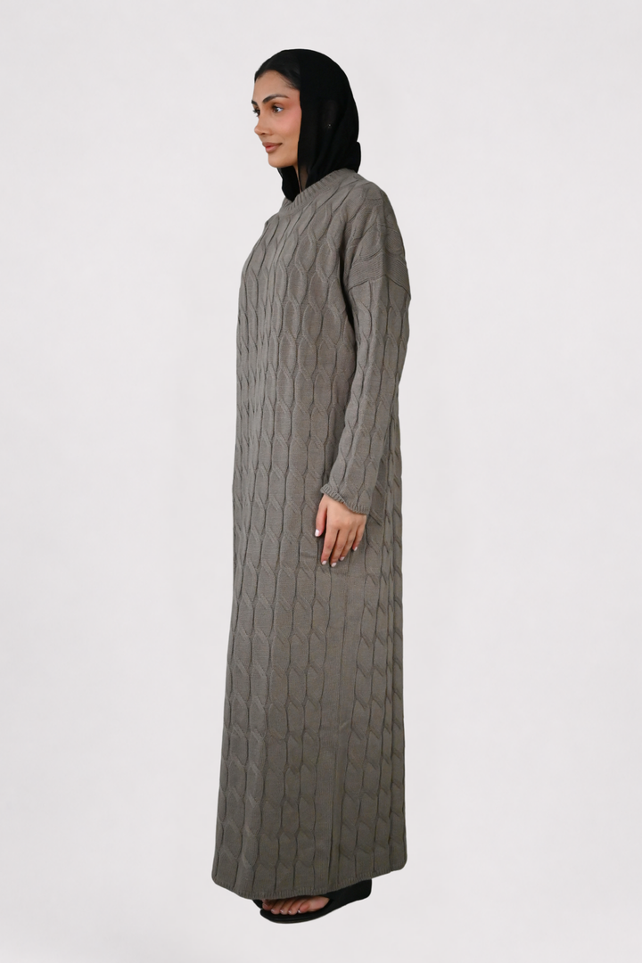Mocha Cable Knit Dress