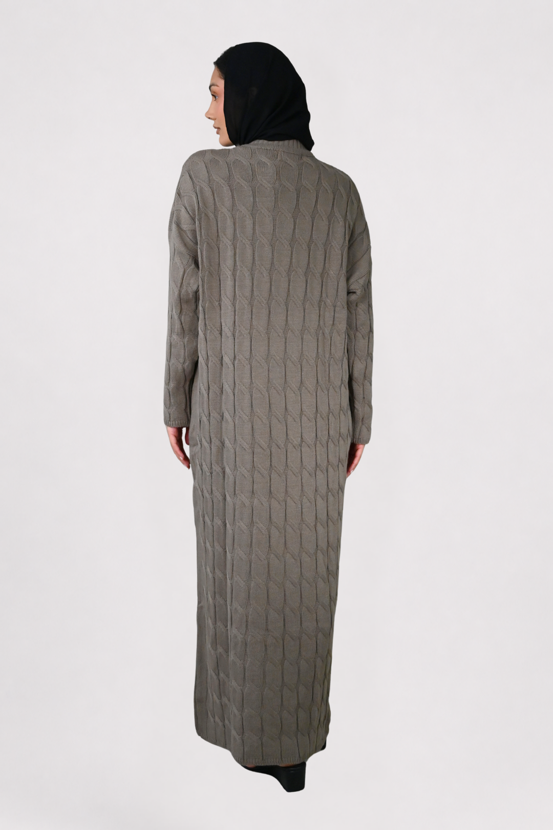 Mocha Cable Knit Dress