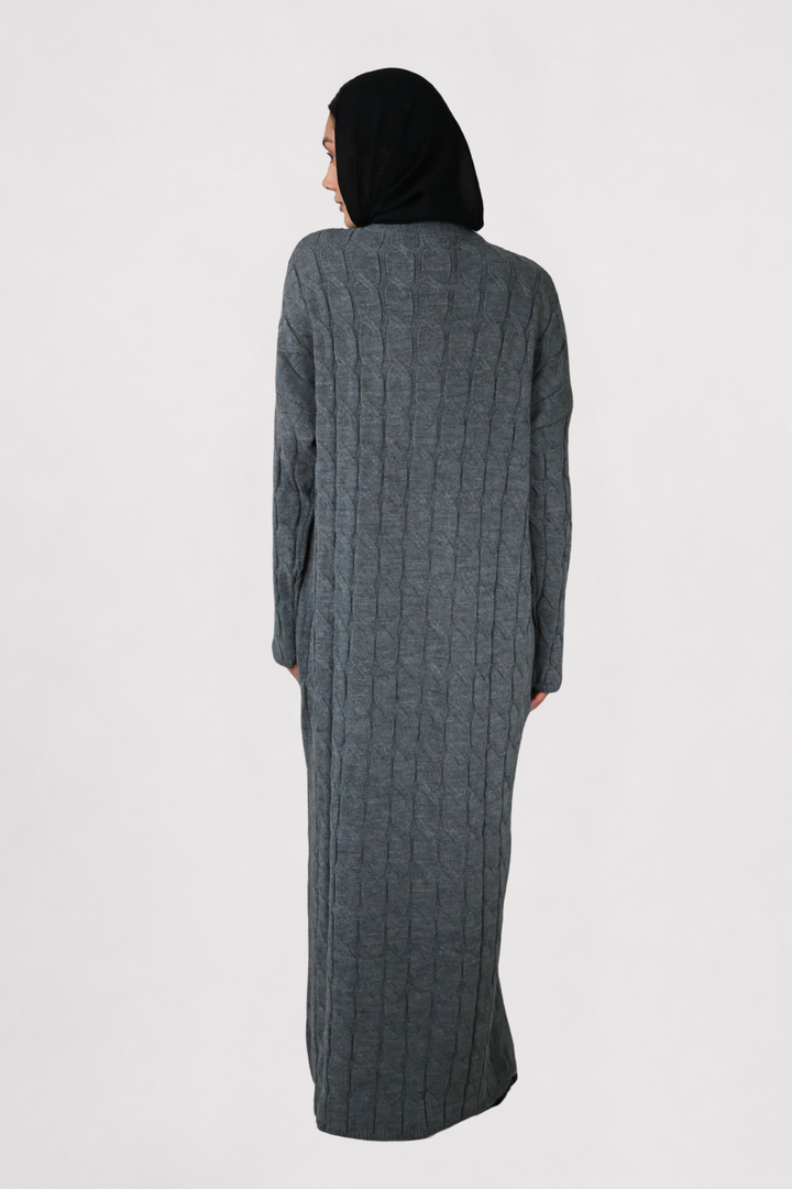 Grey Cable Knit Dress