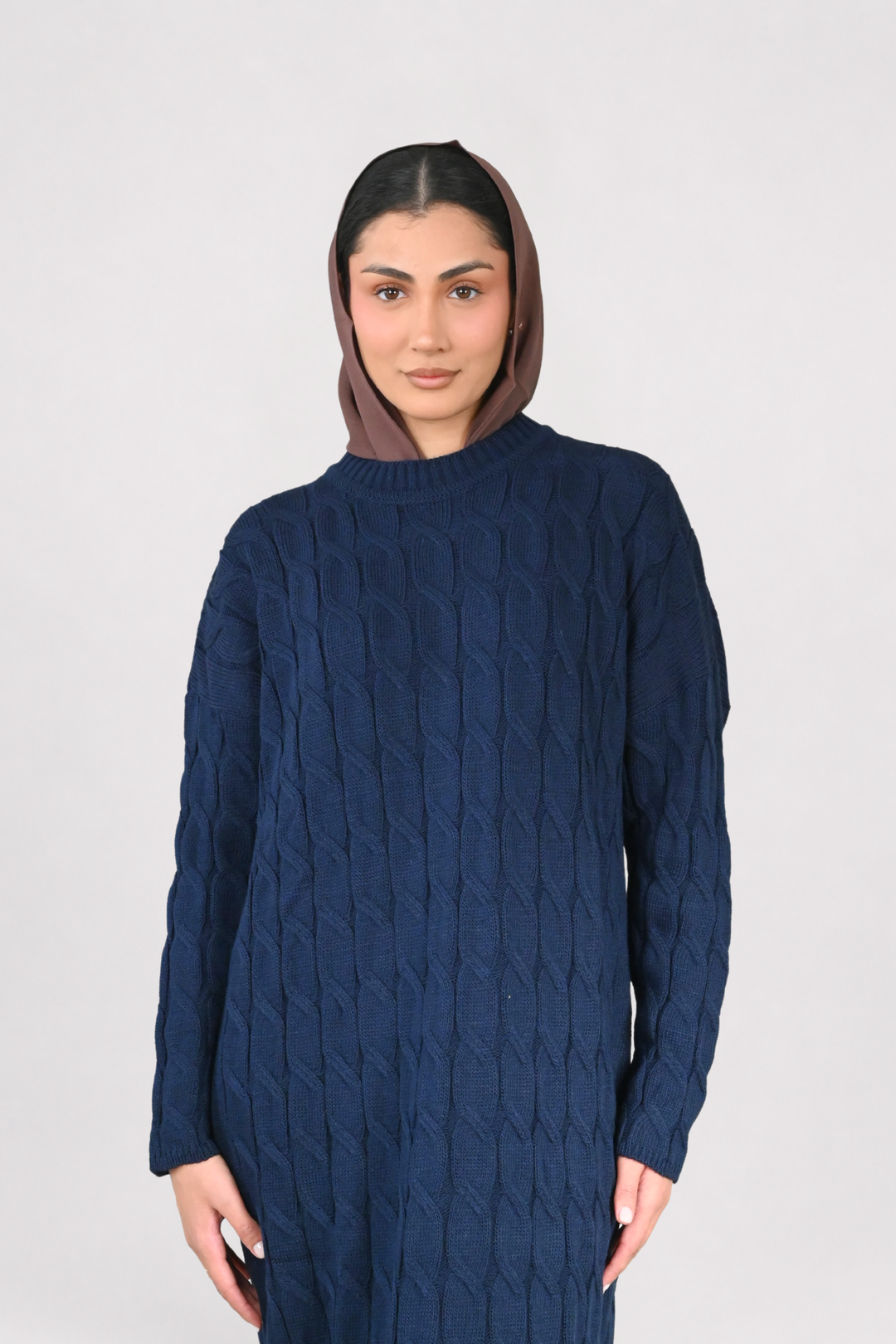 Navy Cable Knit Dress