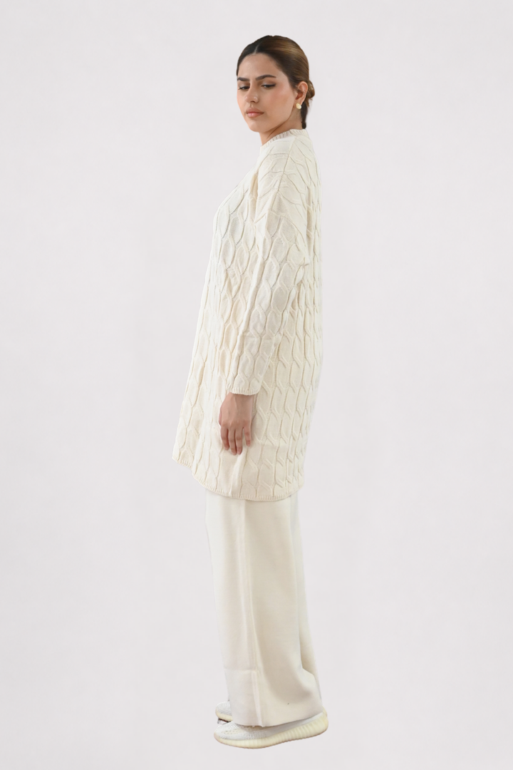 Cream Cable Knit Longline Co-ord