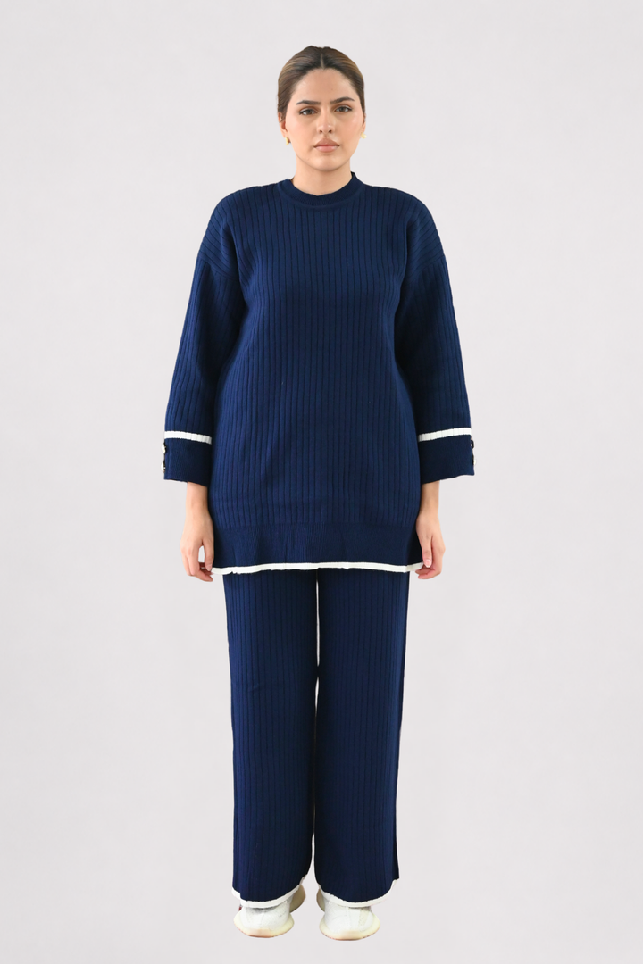Navy Ribbed Knit Co-ord