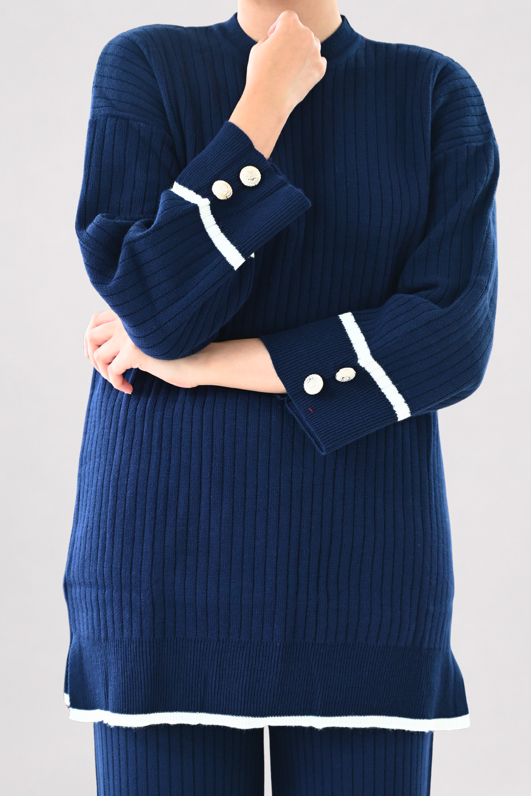 Navy Ribbed Knit Co-ord