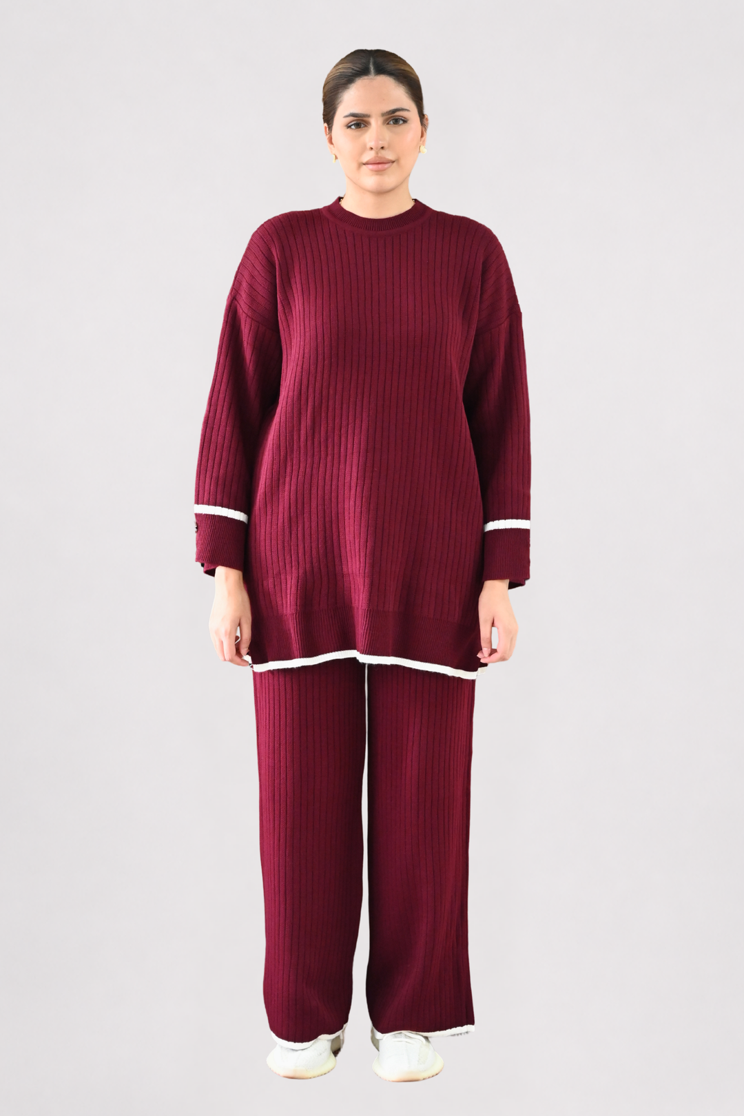 Wine Ribbed Knit Co-ord