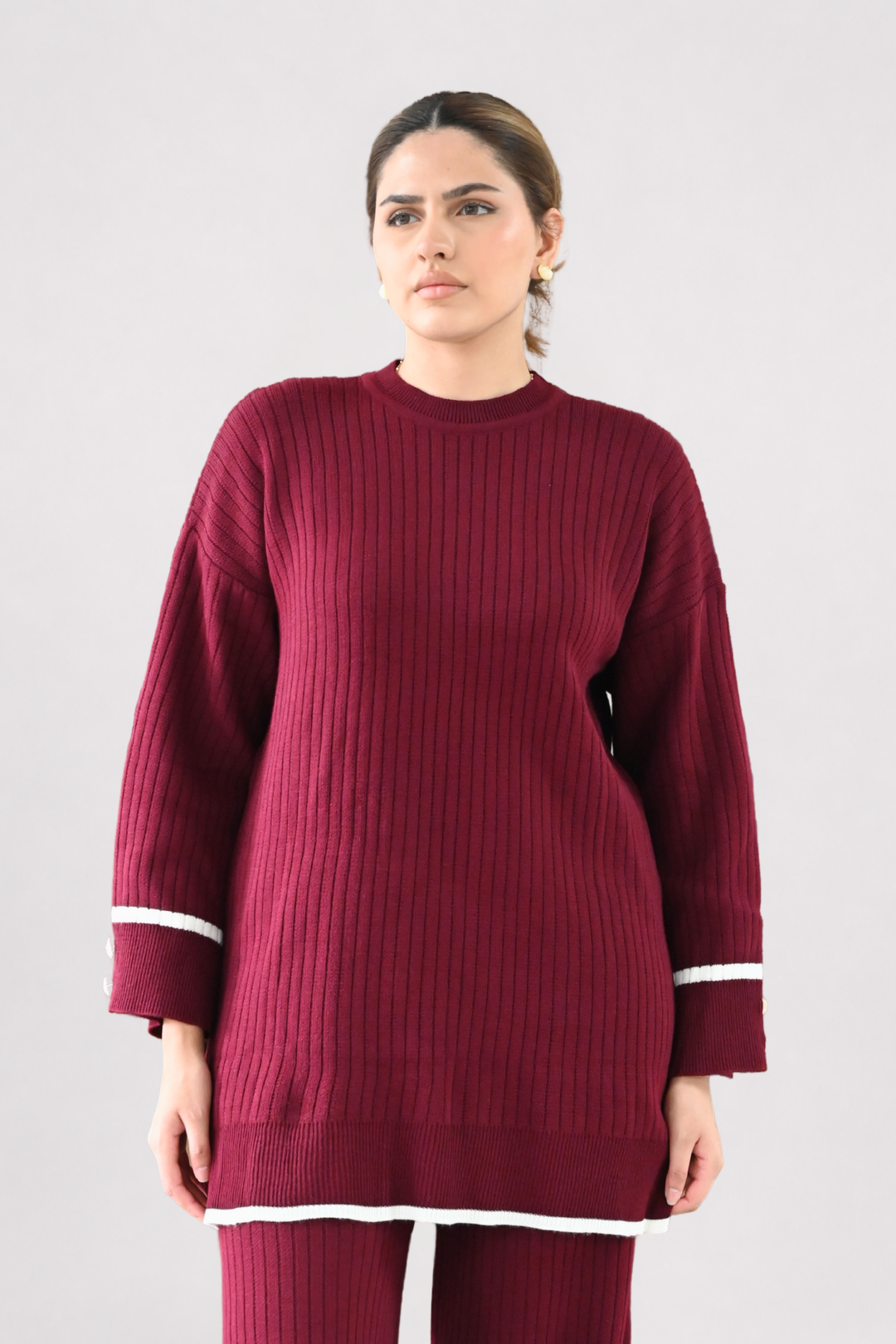 Wine Ribbed Knit Co-ord