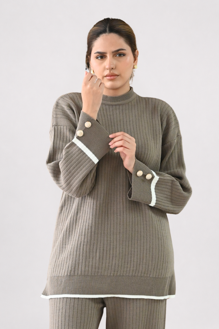 Mocha Ribbed Knit Co-ord